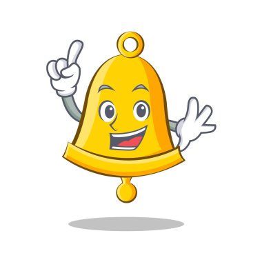 Parmak okul zili karakter karikatür