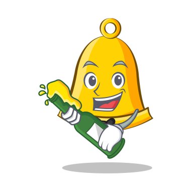 Bira okul zili karakter karikatür ile