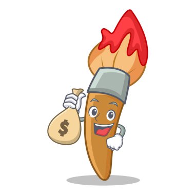 Para çantası boya fırça karakter karikatür ile