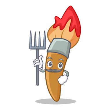 Çiftçi boya fırça karakter karikatür