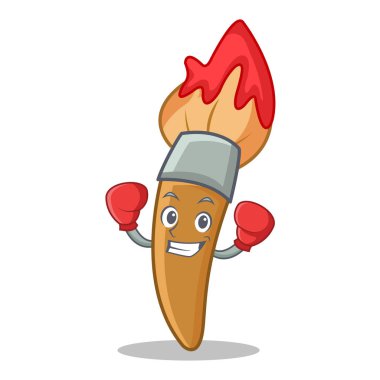 Boya fırça karakter karikatür boks