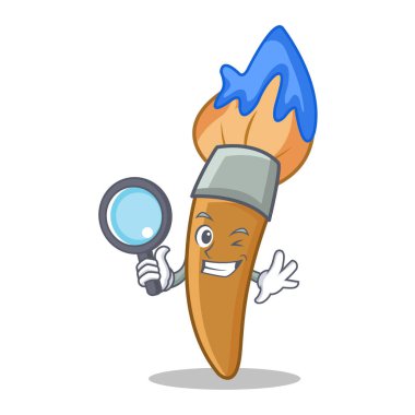 Dedektif boya fırça karakter karikatür