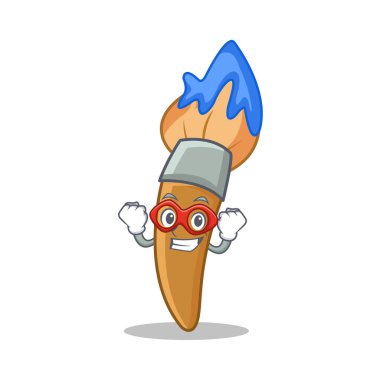 Süper kahraman boya fırça karakter karikatür