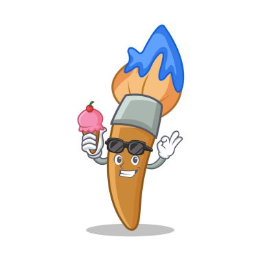 Dondurma boya fırça karakter karikatür ile