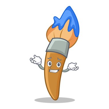 Sırıtan boya fırça karakter karikatür