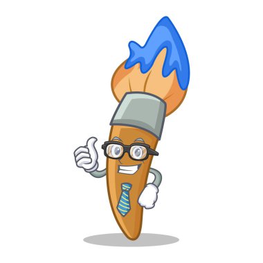 İşadamı boya fırça karakter karikatür