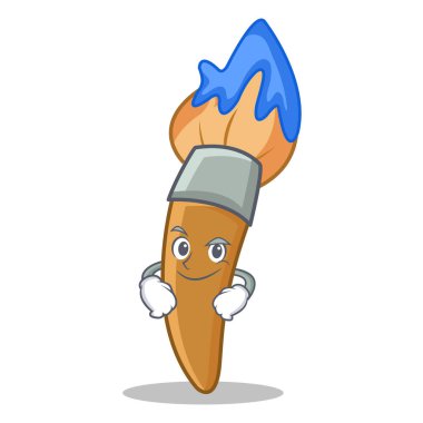 Smirking boya fırça karakter karikatür