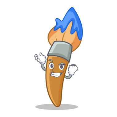 Başarılı boya fırça karakter karikatür