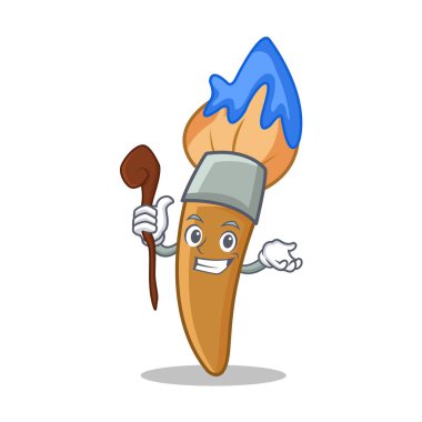 Cadı boya fırça karakter karikatür