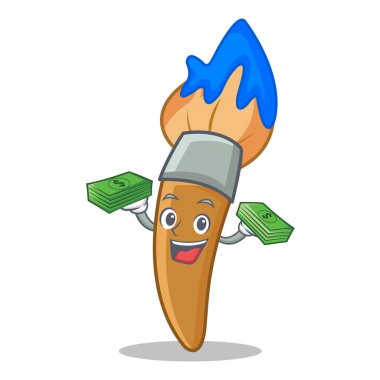 Para boya fırça karakter karikatür ile