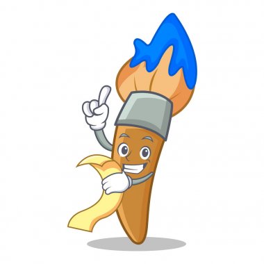 Menü boya fırça karakter karikatür ile