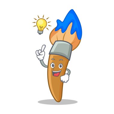 Bir fikir boya fırça karakter karikatür var
