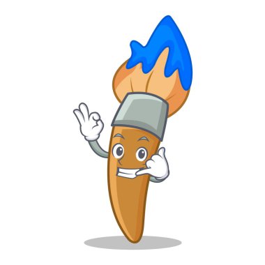 Bana boya fırça karakter karikatür de