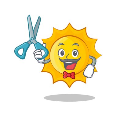 Kuaför şirin güneş karakter karikatür
