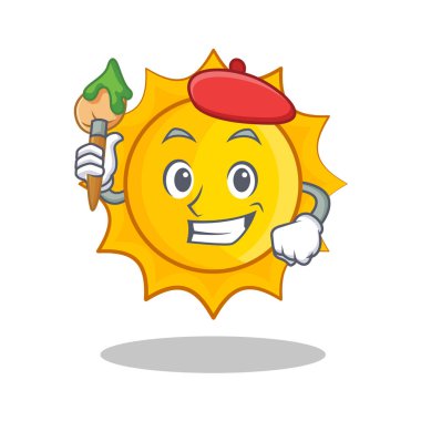 Sanatçı Sevimli güneş karakter karikatür