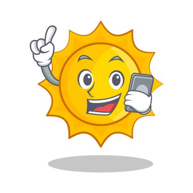 Telefon şirin güneş karakter karikatür ile