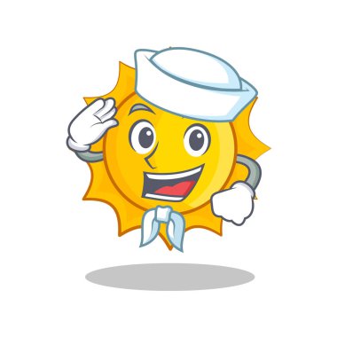 Denizci şirin güneş karakter karikatür