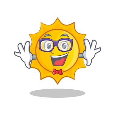 Geek şirin güneş karakter karikatür
