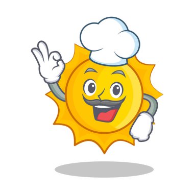 Aşçı şirin güneş karakter karikatür