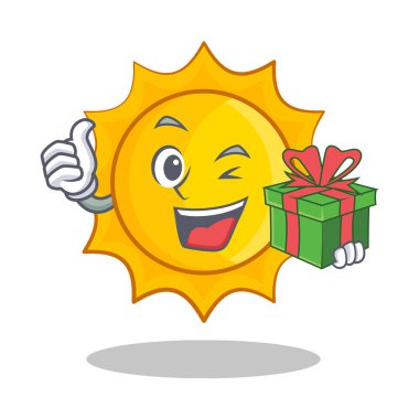 Hediye şirin güneş karakter karikatür ile