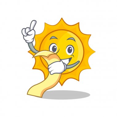 Menü şirin güneş karakter karikatür ile