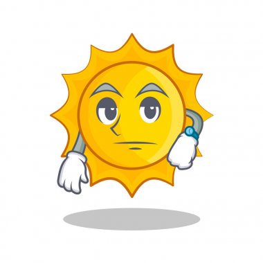 Şirin güneş karakter karikatür bekliyor