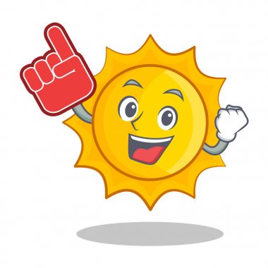 Köpük parmak şirin güneş karakter karikatür