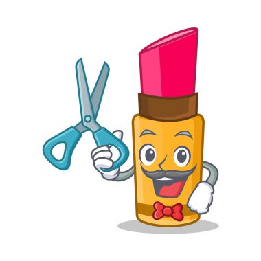 Ruj karakter karikatür tarzı berber