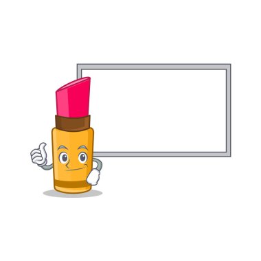 Başparmak yukarıya kurulu ruj karakter karikatür tarzı ile