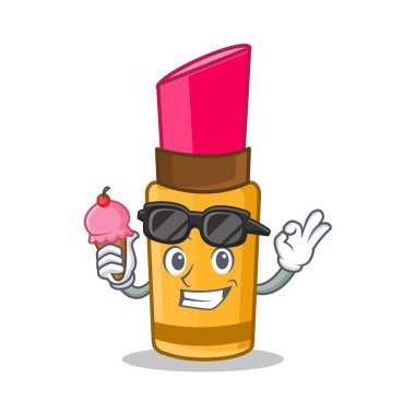 Dondurma ruj karakter karikatür tarzı ile