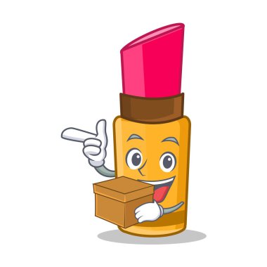 Kutusu ruj karakter karikatür ile