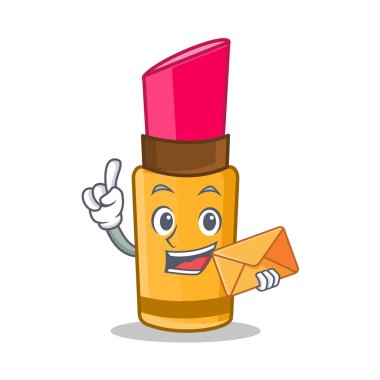 Zarf ruj karakter karikatür tarzı ile