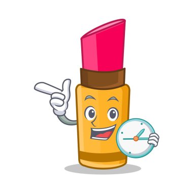 Saat ruj karakter karikatür tarzı ile