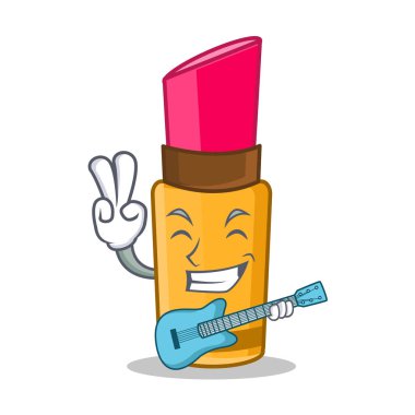Gitar ruj karakter karikatür tarzı ile