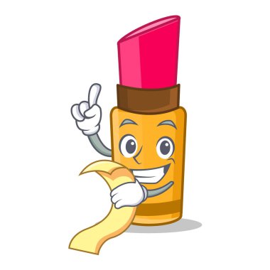 Menü ruj karakter karikatür tarzı ile