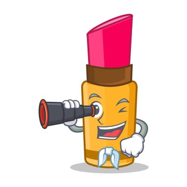 Denizci dürbün ruj karakter karikatür tarzı ile