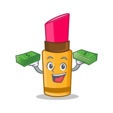 Para ruj karakter karikatür tarzı ile