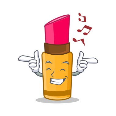 Dinleme müzik ruj karakter karikatür tarzı