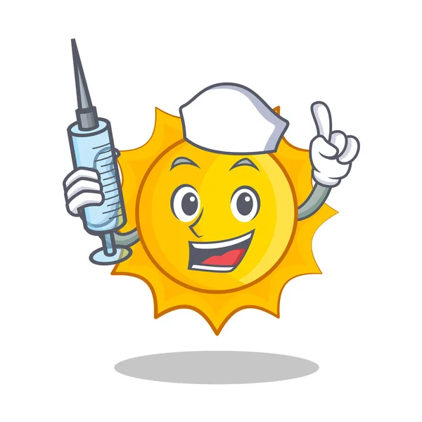 Nurse cute sun character cartoon — Stock Vector