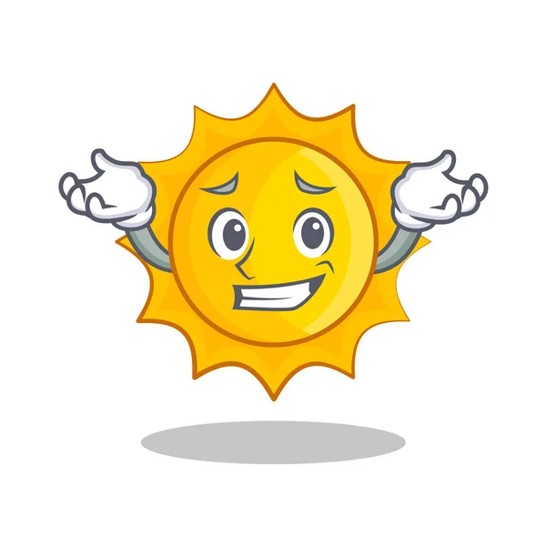 Sonriendo lindo sol personaje de dibujos animados — Vector de stock