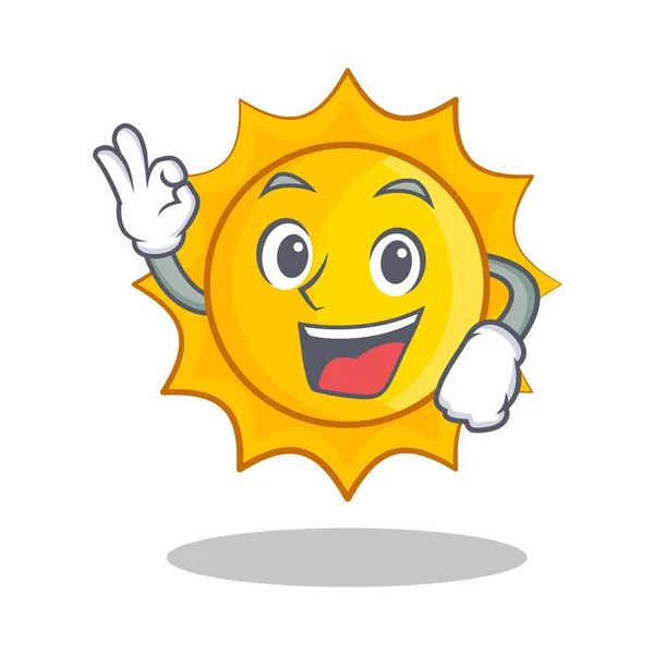 Okay cute sun character cartoon — Stock Vector