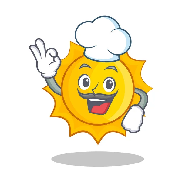Σεφ χαριτωμένο ήλιο χαρακτήρα κινουμένων σχεδίων — Διανυσματικό Αρχείο