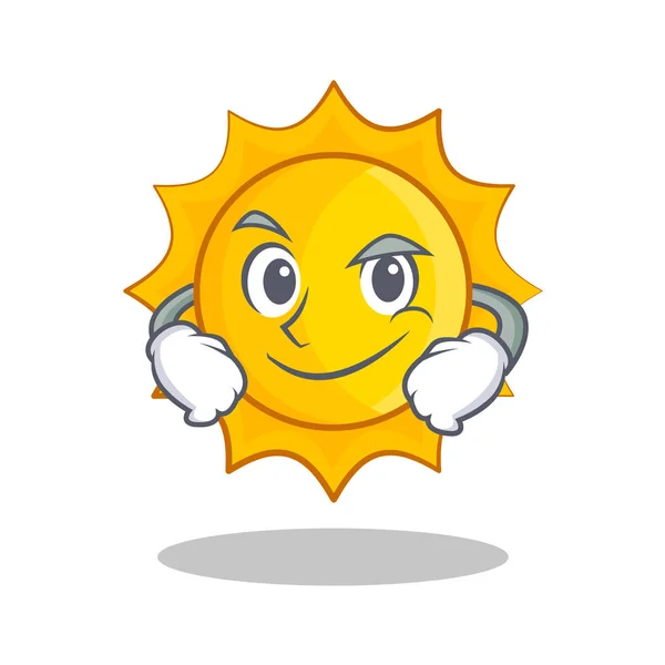 Sonriente lindo sol personaje de dibujos animados — Vector de stock