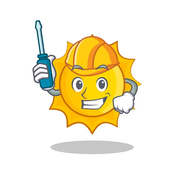Automotive cute sun character cartoon — Stock Vector