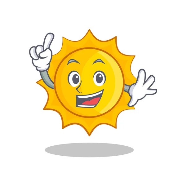 Finger cute sun character cartoon — Stock Vector