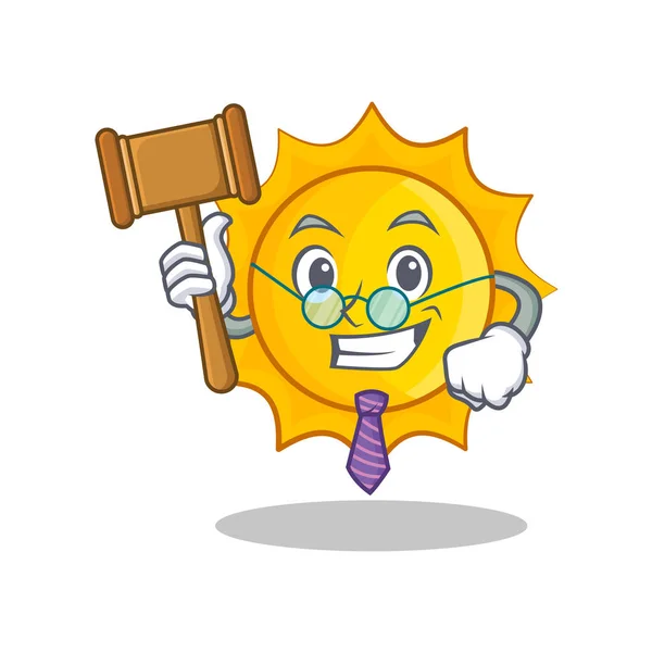 Judge cute sun character cartoon — Stock Vector