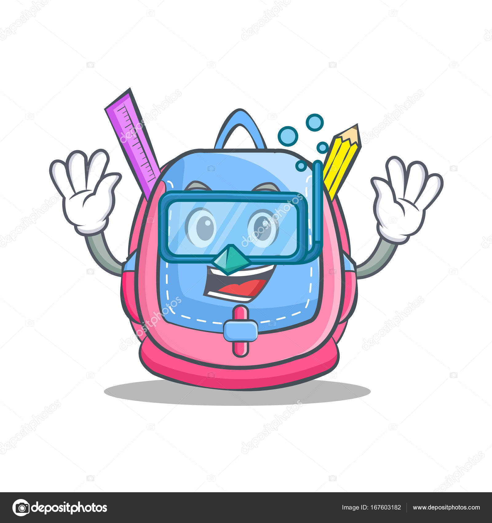 Καταδύσεις σχολική τσάντα χαρακτήρα κινουμένων σχεδίων ...
