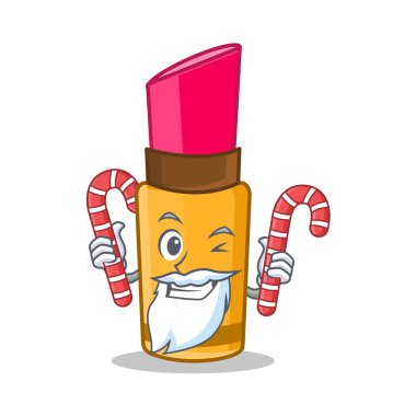 Santa şeker ruj karakter karikatür tarzı ile