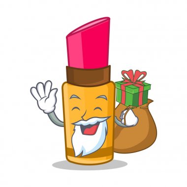 Noel Baba hediye ruj karakter karikatür tarzı ile