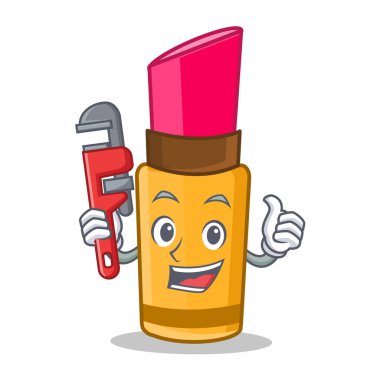 Tesisatçı ruj karakter karikatür tarzı